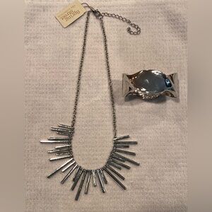 Silver Necklace and Bracelet Set